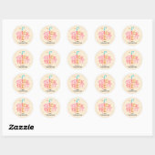 Roze Halloween, klassieke ronde Stickers (Vel)