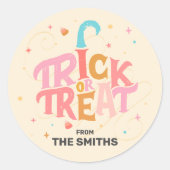 Roze Halloween, klassieke ronde Stickers (Voorkant)