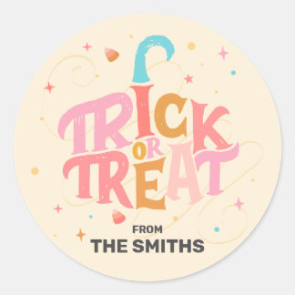 Roze Halloween, klassieke ronde Stickers