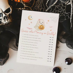 Roze Halloween Kleine Boe Raad wie mama of papa is