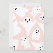 Roze Halloween kleine boo geesten kind 2e verjaard Kaart (Achterkant)