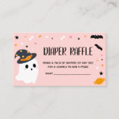 Roze Halloween Kleine Boo Luier Raffle Informatiekaartje (Voorkant)