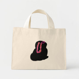 Roze Halloween konijn kostuum Mini Tote Bag