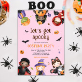 Roze Halloween Kostuumpartij Kinder Schattigee Gra Kaart