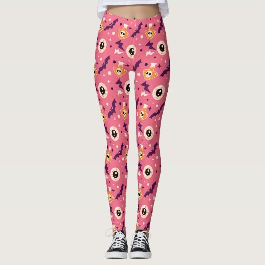 Roze Halloween Leggings (Voorkant)