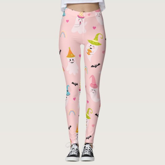 Roze Halloween Leggings (Voorkant)