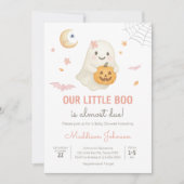 Roze Halloween Little Boo Baby shower Kaart (Voorkant)