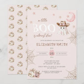 Roze Halloween Little Boo bijna te wijten aan Baby Kaart (Voorkant / Achterkant)