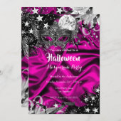 Roze halloween Magical Night Masquerade Party Kaart (Voorkant / Achterkant)