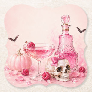 Roze Halloween Meisjes Nacht Boo Ze Cocktail Par Kartonnen Onderzetters