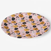 Roze halloween-ontwerp papieren bordje (Gekanteld)