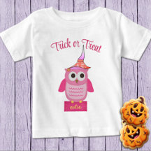 Roze Halloween Owl Baby T-Shirt