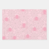 Roze Halloween papieren knuppel en spin Inpakpapier Vel (Voorkant)