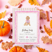 Roze Halloween Party Uitnodiging hond Halloween