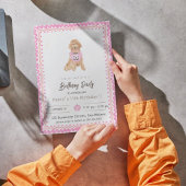 Roze Halloween Party Uitnodiging hond Halloween