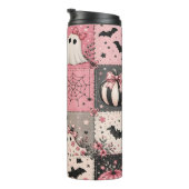 Roze Halloween Patchwork Thermosbeker (Geroteerd rechts)