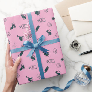 Roze Halloween Patroon Gift Wrap 💀 Cadeaupapier