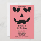 Roze Halloween Pompoen Hart Ogen Verjaardagsfeest Kaart