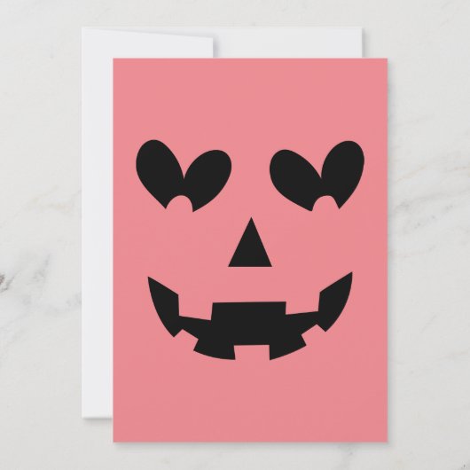 Roze Halloween Pompoen Hart Ogen Verjaardagsfeest Kaart (Achterkant)