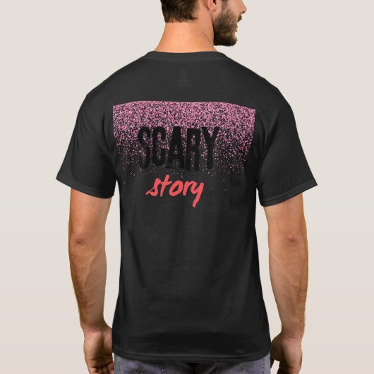 Roze Halloween.  pompoen scène halloween T-shirt (Achterkant)