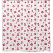 Roze Halloween pompoenen Douchegordijn (Voorkant)