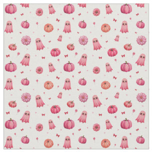 Roze Halloween pompoenen Stof