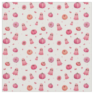 Roze Halloween pompoenen Stof
