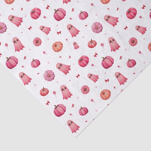 Roze Halloween pompoenen Tissuepapier (Detail)