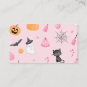 Roze Halloween raad eens hoeveel pompoenen Informatiekaartje (Achterkant)