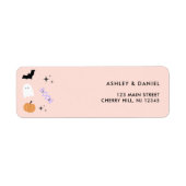Roze halloween Return Address Etiket (Voorkant)