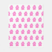 Roze Halloween Rosie Ghost Fleece Deken (Voorkant)