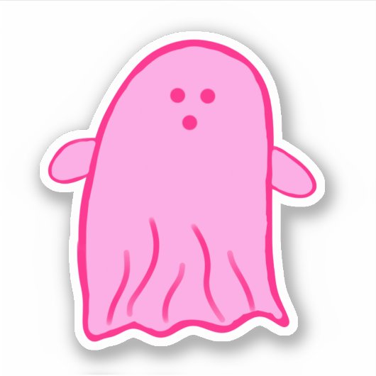 Roze Halloween Rosie Ghost Sticker (Voorkant)