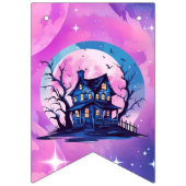 Roze halloween schattig magisch bewitched kat vlaggetjes (Eerste vlag)