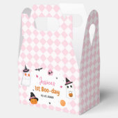 Roze Halloween Schattige Ghost 1e Verjaardag Bedankdoosjes (Geopend)