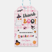 Roze Halloween Schattige Ghost 1e Verjaardag Cadeaulabel (Voorkant)