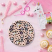 Roze Halloween Schattige Papieren Bordje (Feest)