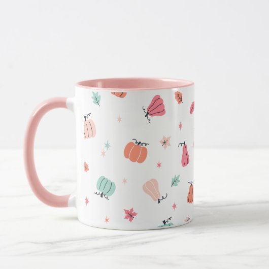 Roze Halloween schattige pompoenen koffie Mok (Links)
