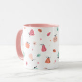 Roze Halloween schattige pompoenen koffie Mok (Voorkant links)