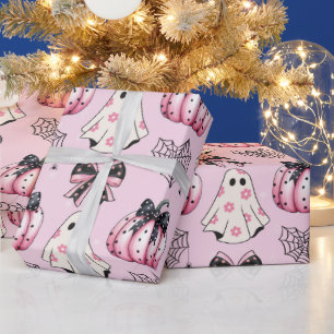 Roze Halloween - Schattigee en Spooky Pastel Gothi Cadeaupapier