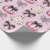 Roze Halloween - Schattigee en Spooky Pastel Gothi Cadeaupapier (Hoek)