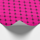 Roze Halloween schedel Crossbones Print Cadeaupapier (Hoek)