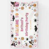 Roze Halloween Spandoek (Verticaal)
