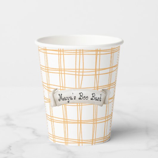 Roze Halloween Spider en web Papieren Bekers (Achterkant)