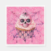 Roze Halloween Spider Webs Servet (Voorkant)