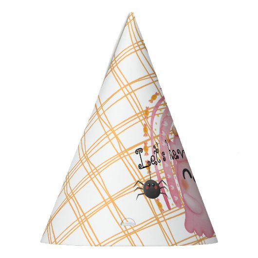 Roze halloween spin en regenboog verjaardag feesthoedjes (Links)