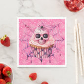 Roze Halloween Spinnenwebben Servet (Insitu)
