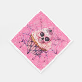 Roze Halloween Spinnenwebben Servet (Hoek)
