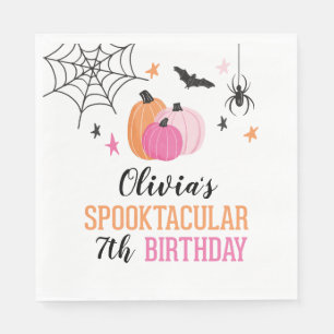 Roze Halloween-spookverjaardagsfeest Servet