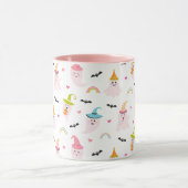 Roze Halloween Spooky Cute Ghost Coffee Mok (Midden)