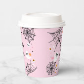 Roze Halloween Spooky Ghost Papieren Bekers (Links)